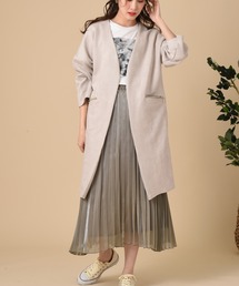 INTERPLANET | 【ＷＥＢ限定】スエードポンチコート(ノーカラーコート)