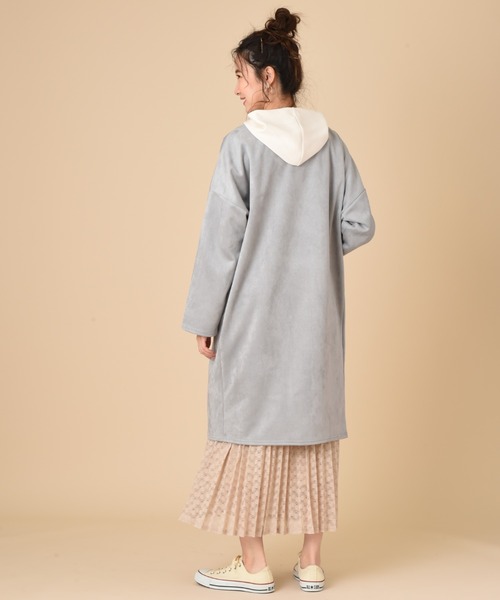 INTERPLANET（インタープラネット）の「【ＷＥＢ限定】スエードポンチコート（ノーカラーコート・レディース・ライトグレー/ブルー/ピンク・FREE）」の13枚目の写真