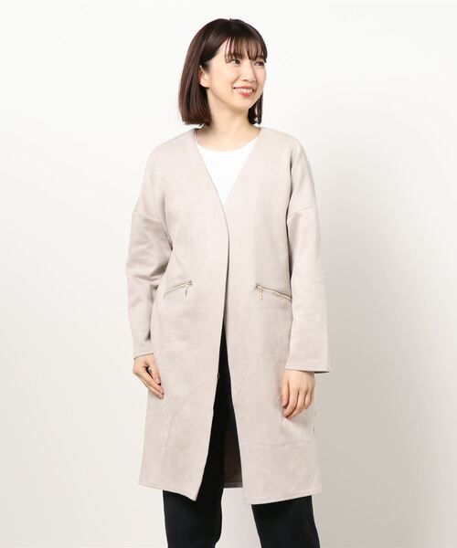 INTERPLANET（インタープラネット）の「【ＷＥＢ限定】スエードポンチコート（ノーカラーコート・レディース・ライトグレー/ブルー/ピンク・FREE）」の22枚目の写真