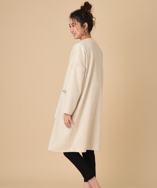 INTERPLANET（インタープラネット）の「【ＷＥＢ限定】スエードポンチコート（ノーカラーコート・レディース・ライトグレー/ブルー/ピンク・FREE）」の19枚目の写真