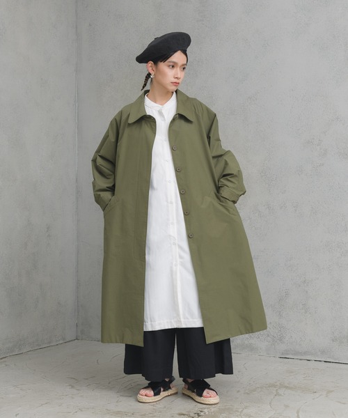 manana suerte(マニャーナスエルテ)の「ビッグシルエットステンカラーコート(ステンカラーコート・レディース・ブラック/カーキ・FREE)」の10枚目の写真