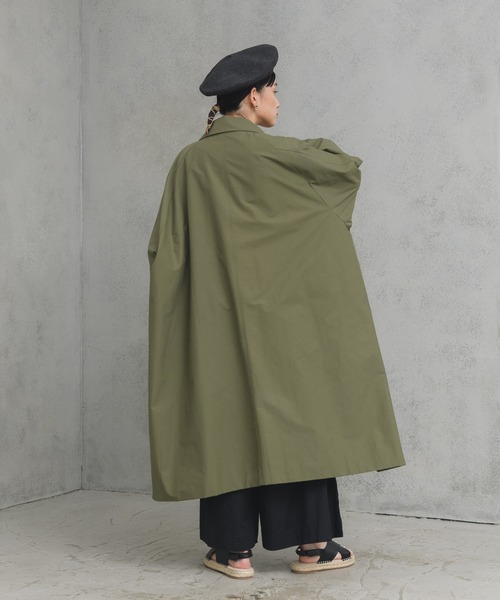 manana suerte(マニャーナスエルテ)の「ビッグシルエットステンカラーコート(ステンカラーコート・レディース・ブラック/カーキ・FREE)」の14枚目の写真