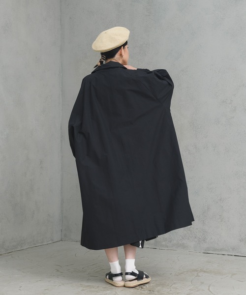 manana suerte(マニャーナスエルテ)の「ビッグシルエットステンカラーコート(ステンカラーコート・レディース・ブラック/カーキ・FREE)」の20枚目の写真