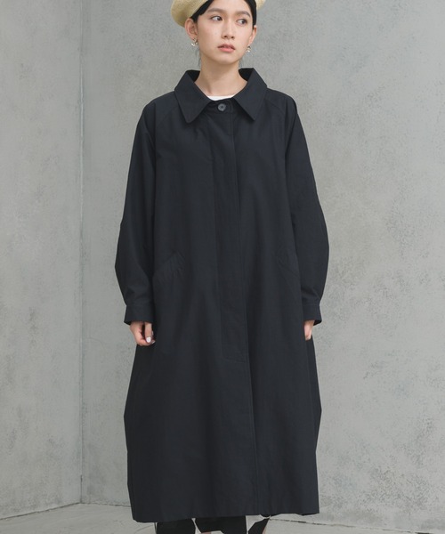 manana suerte(マニャーナスエルテ)の「ビッグシルエットステンカラーコート(ステンカラーコート・レディース・ブラック/カーキ・FREE)」の4枚目の写真