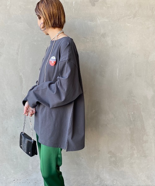 JEANS FACTORY Clothes（ジーンズファクトリークローズ）の「[Jeans Factory Clothes/ジーンズファクトリークローズ] ヘビー米綿天竺ビッグシルエットバスクTシャツ（Tシャツ/カットソー・メンズ・ブラック/ホワイト×ブラック/ベージュ/ホワイト×ネイビー/オフホワイト・S/M/L）」の12枚目の写真