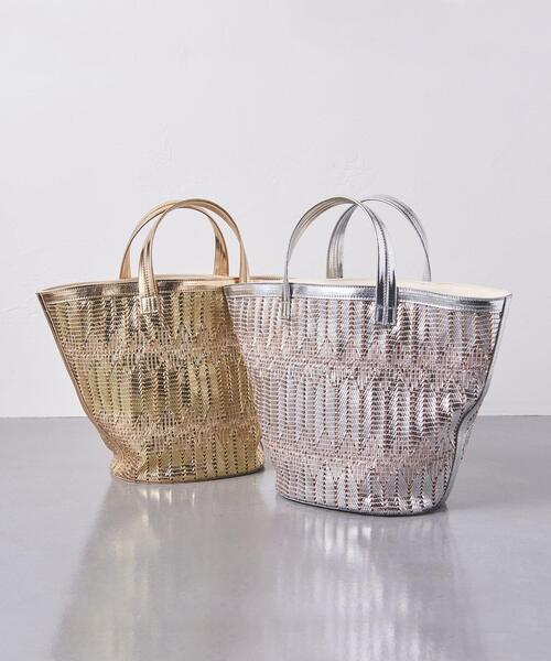 UNITED ARROWS（ユナイテッドアローズ）の「UWCC MTLC ラウンド トートバッグ †◆（トートバッグ・レディース・ゴールド/シルバー・FREE）」の10枚目の写真