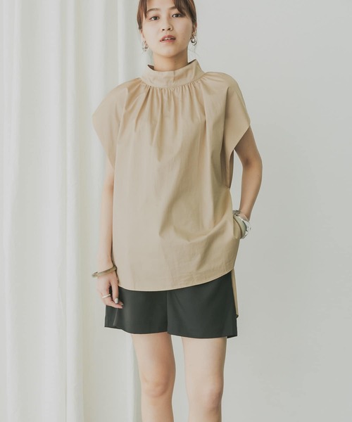 KBF+(ケービーエフプラス)の「KBF+ タックショートパンツ(その他パンツ・レディース・ブラック/ベージュ・ONE)」の2枚目の写真