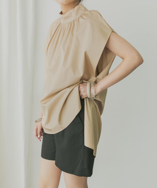 KBF+(ケービーエフプラス)の「KBF+ タックショートパンツ(その他パンツ・レディース・ブラック/ベージュ・ONE)」の9枚目の写真