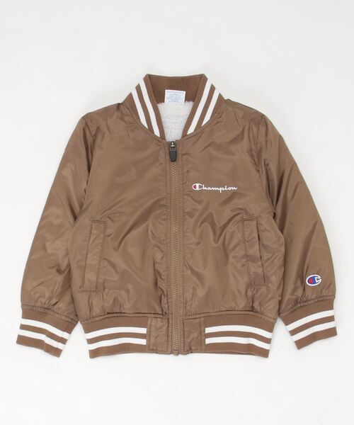 Champion（チャンピオン）の「【Champion/チャンピオン】キッズ キャンパス ベースボールジャケット（スタジャン・キッズ・ブラウン/グリーン/ネイビー/パープル・140/120/100）」の2枚目の写真