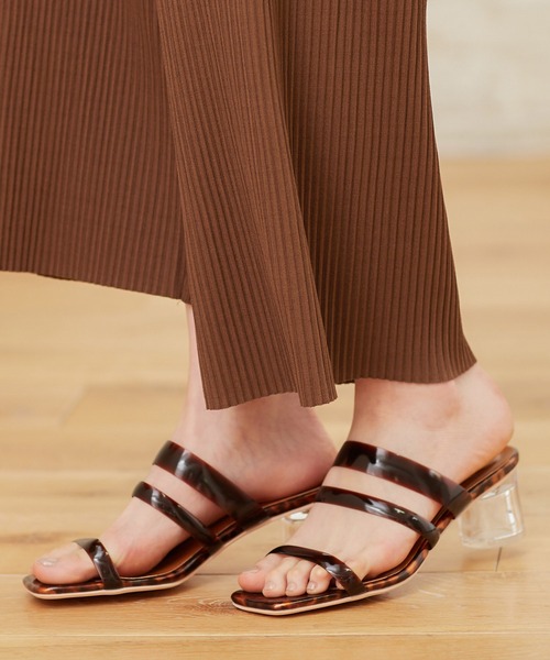 INGNI(イング)の「PVCクリアヒールサンダル(サンダル・レディース・ブラウン/クリア/モカ・M/L)」の1枚目の写真