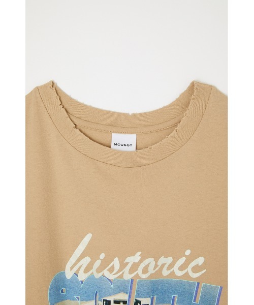 MOUSSY（マウジー）の「HISTORIC AVENUE Tシャツ（Tシャツ/カットソー・レディース・アイボリー/ライトブルー/ライトベージュ/ブラック・FREE）」の13枚目の写真