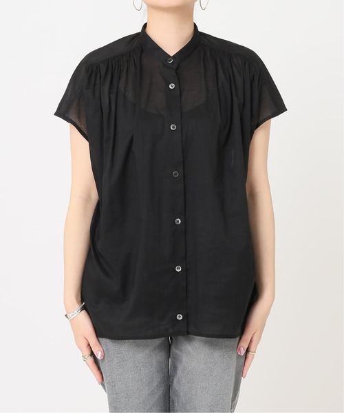 JOURNAL STANDARD 80ローンギャザーシャツ 半袖 ブラック F JOURNAL STANDARD（ジャーナルスタンダード）の「80ローン