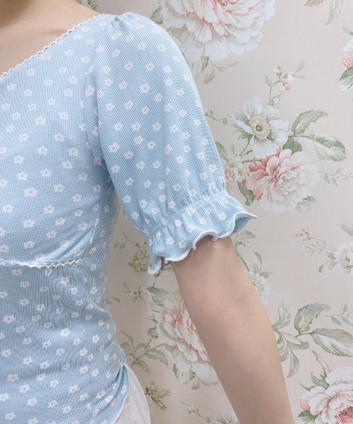 Swankiss（スワンキス）の「WY piko dot cutT（Tシャツ/カットソー・レディース・ホワイト/オフホワイト/サックスブルー・FREE）」の13枚目の写真