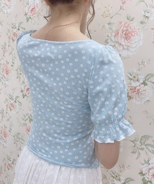 Swankiss（スワンキス）の「WY piko dot cutT（Tシャツ/カットソー・レディース・ホワイト/オフホワイト/サックスブルー・FREE）」の14枚目の写真