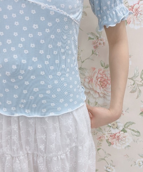 Swankiss（スワンキス）の「WY piko dot cutT（Tシャツ/カットソー・レディース・ホワイト/オフホワイト/サックスブルー・FREE）」の15枚目の写真