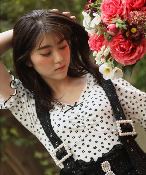 Swankiss（スワンキス）の「WY piko dot cutT（Tシャツ/カットソー・レディース・ホワイト/オフホワイト/サックスブルー・FREE）」の7枚目の写真