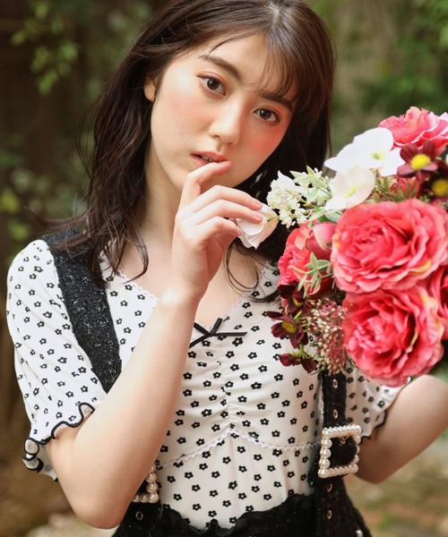 Swankiss（スワンキス）の「WY piko dot cutT（Tシャツ/カットソー・レディース・ホワイト/オフホワイト/サックスブルー・FREE）」の8枚目の写真