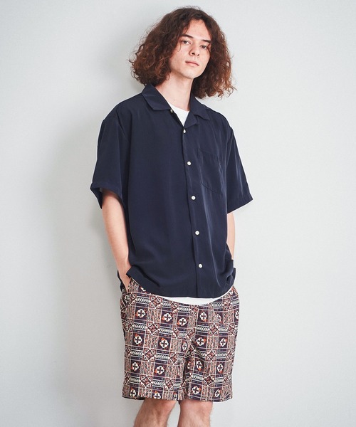 THE HITSS(ヒッツ)の「【THE HITSS】ポリ ドレープ ルーズフィット 無地 総柄 オープンカラーシャツ(シャツ/ブラウス・メンズ・S/E/M/X/P/H/B/J/F/N/V/Q/I/K/C/U/L/D/G/W/O/R/A/ブラック/グリーン/モカ/グレー/ブルー/ホワイト/T・L/M/XL)」の3枚目の写真