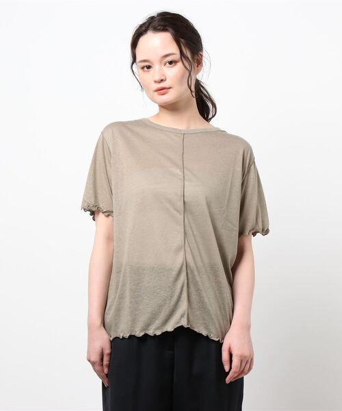 Lugnoncure（ルノンキュール）の「メロ－Tシャツ（Tシャツ/カットソー・レディース・オフホワイト/カーキ/ブラック・ﾌﾘ-）」の3枚目の写真