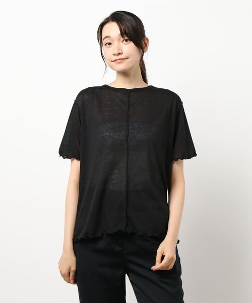 Lugnoncure（ルノンキュール）の「メロ－Tシャツ（Tシャツ/カットソー・レディース・オフホワイト/カーキ/ブラック・ﾌﾘ-）」の2枚目の写真