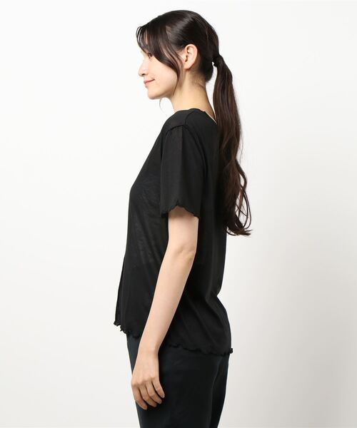 Lugnoncure（ルノンキュール）の「メロ－Tシャツ（Tシャツ/カットソー・レディース・オフホワイト/カーキ/ブラック・ﾌﾘ-）」の4枚目の写真