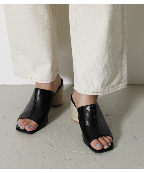 AZUL by moussy（アズールバイマウジー）の「JUTE ROUND HEEL SANDALS（サンダル・レディース・ブラック/オレンジ/アイボリー・LARGE/SMALL/MEDIUM）」の10枚目の写真