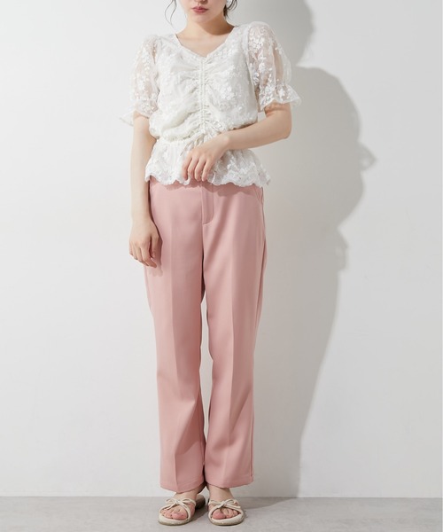 OLIVE des OLIVE（オリーブデオリーブ）の「胸くしゅオーガンジーブラウス（シャツ/ブラウス・レディース・オフホワイト/ピンク/アイボリー・FREE）」の7枚目の写真