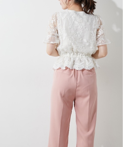 OLIVE des OLIVE（オリーブデオリーブ）の「胸くしゅオーガンジーブラウス（シャツ/ブラウス・レディース・オフホワイト/ピンク/アイボリー・FREE）」の8枚目の写真