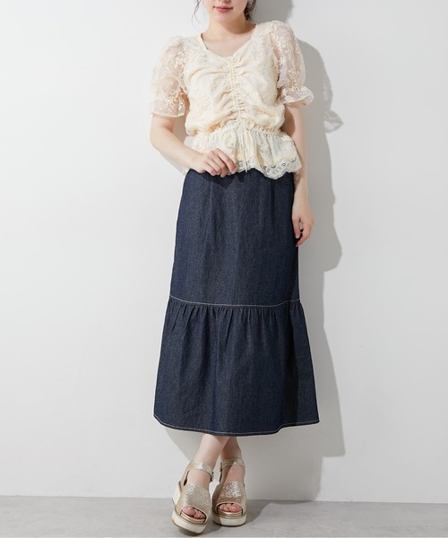 OLIVE des OLIVE（オリーブデオリーブ）の「胸くしゅオーガンジーブラウス（シャツ/ブラウス・レディース・オフホワイト/ピンク/アイボリー・FREE）」の15枚目の写真