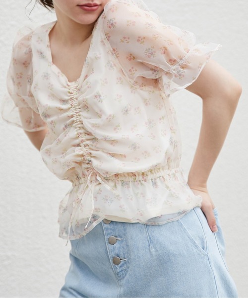 OLIVE des OLIVE（オリーブデオリーブ）の「胸くしゅオーガンジーブラウス（シャツ/ブラウス・レディース・オフホワイト/ピンク/アイボリー・FREE）」の17枚目の写真