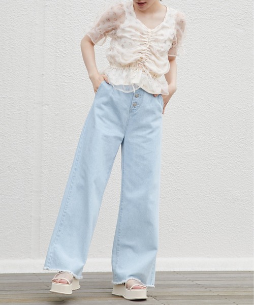 OLIVE des OLIVE（オリーブデオリーブ）の「胸くしゅオーガンジーブラウス（シャツ/ブラウス・レディース・オフホワイト/ピンク/アイボリー・FREE）」の20枚目の写真