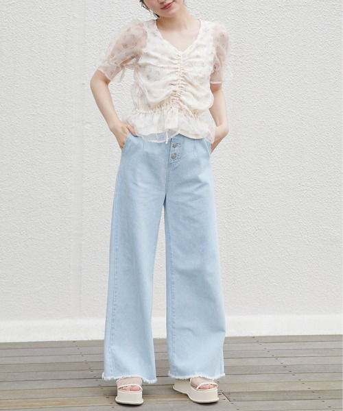 OLIVE des OLIVE（オリーブデオリーブ）の「胸くしゅオーガンジーブラウス（シャツ/ブラウス・レディース・オフホワイト/ピンク/アイボリー・FREE）」の22枚目の写真