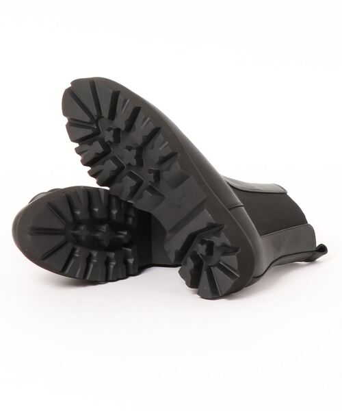【試着のみ】HIMIKO サイドゴアブーツ 厚底 レザー ツイード 24.5 HIMIKO（ヒミコ）の「【Made in Japan】【HIMIKO】トラック