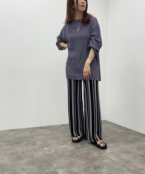 apres jour mignon（アプレジュールミニョン）の「マルチストライプニットパンツ【ZOZOTOWN限定アイテム】（その他パンツ・レディース・ブラック系その他/グリーン系その他3/アイボリー/ブルー系その他・SMALL/X-LARGE/MEDIUM）」の13枚目の写真