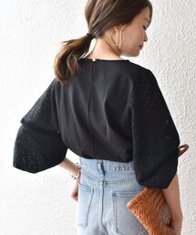 SHIPS（シップス）の「〈手洗い可能〉アイレットボリュームスリーブプルオーバー◇（Tシャツ/カットソー・レディース）」
