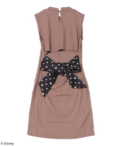 【Disney/ディズニー/ミッキー＆ミニー】バックリボンカットリブワンピース（ワンピース）｜4GEEKs by SPIRALGIRL（フォーギークスバイスパイラルガール）