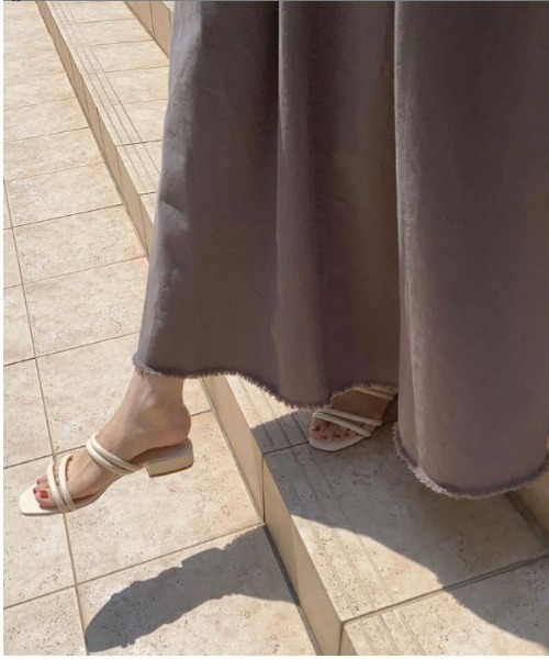 KOBE LETTUCE（コウベレタス）の「切りっぱなしストーンウォッシュスカート（スカート・レディース・ベージュ/カーキ/チャコール・FREE）」の6枚目の写真