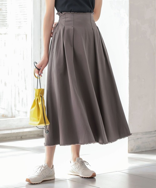 KOBE LETTUCE（コウベレタス）の「切りっぱなしストーンウォッシュスカート（スカート・レディース・ベージュ/カーキ/チャコール・FREE）」の8枚目の写真