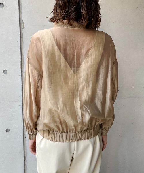 CAPRICIEUX LE'MAGE(カプリシューレマージュ)の「シアーシャツブルゾン(ブルゾン・レディース・ブラック/ベージュ/カーキ・FREE)」の10枚目の写真