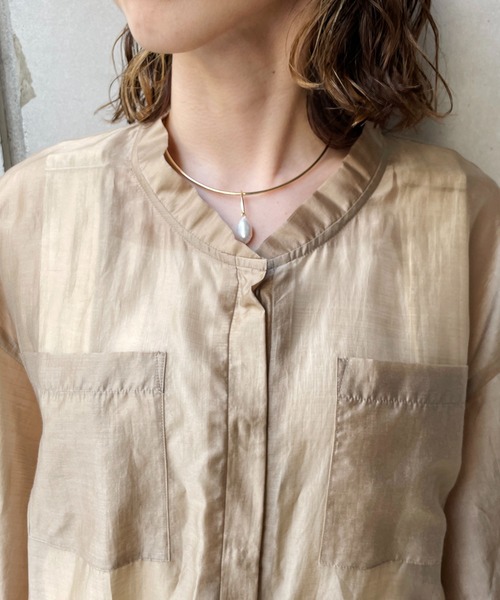 CAPRICIEUX LE'MAGE(カプリシューレマージュ)の「シアーシャツブルゾン(ブルゾン・レディース・ブラック/ベージュ/カーキ・FREE)」の11枚目の写真