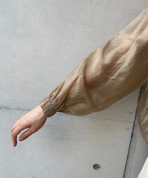 CAPRICIEUX LE'MAGE(カプリシューレマージュ)の「シアーシャツブルゾン(ブルゾン・レディース・ブラック/ベージュ/カーキ・FREE)」の12枚目の写真