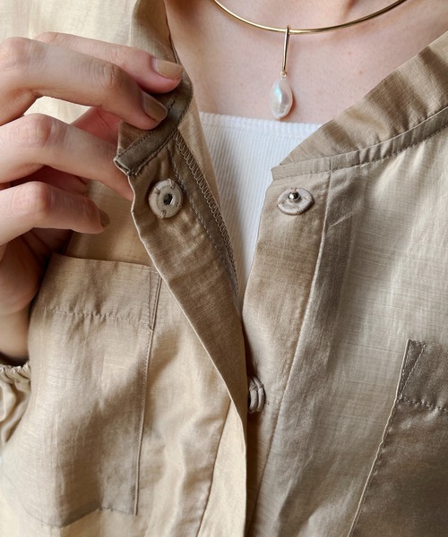 CAPRICIEUX LE'MAGE(カプリシューレマージュ)の「シアーシャツブルゾン(ブルゾン・レディース・ブラック/ベージュ/カーキ・FREE)」の15枚目の写真