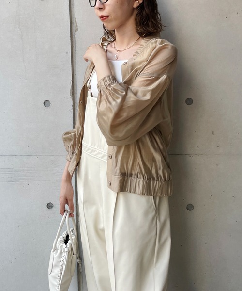 CAPRICIEUX LE'MAGE(カプリシューレマージュ)の「シアーシャツブルゾン(ブルゾン・レディース・ブラック/ベージュ/カーキ・FREE)」の16枚目の写真