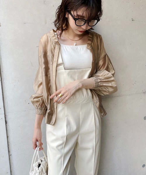 CAPRICIEUX LE'MAGE(カプリシューレマージュ)の「シアーシャツブルゾン(ブルゾン・レディース・ブラック/ベージュ/カーキ・FREE)」の17枚目の写真