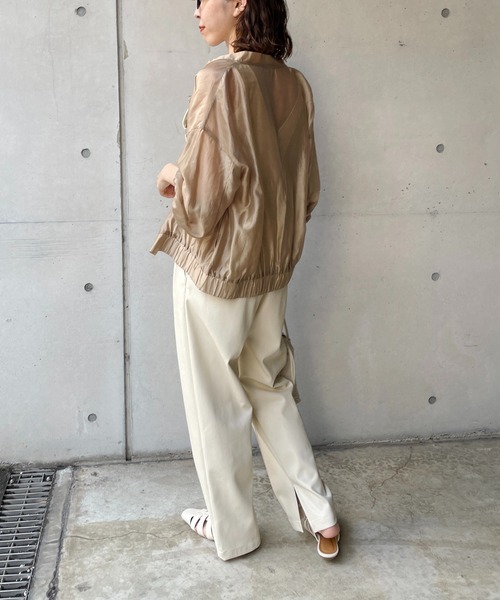 CAPRICIEUX LE'MAGE(カプリシューレマージュ)の「シアーシャツブルゾン(ブルゾン・レディース・ブラック/ベージュ/カーキ・FREE)」の21枚目の写真