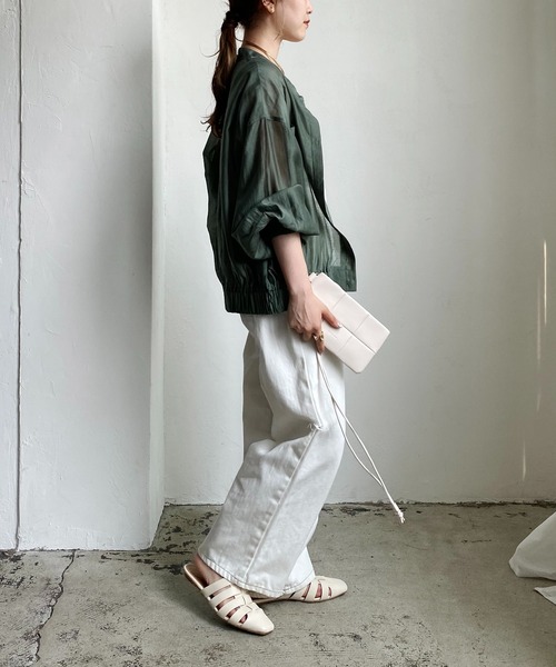 CAPRICIEUX LE'MAGE(カプリシューレマージュ)の「シアーシャツブルゾン(ブルゾン・レディース・ブラック/ベージュ/カーキ・FREE)」の5枚目の写真