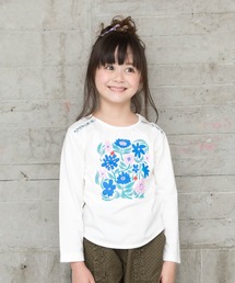 花柄プリントTシャツ