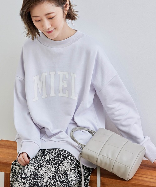 ROPE' PICNIC(ロペピクニック)の「【セットアップ対応】ロゴ裏毛プルオーバー(スウェット・レディース・ネイビー/オフホワイト/ベージュ系その他/ダークラベンダー・38)」の1枚目の写真