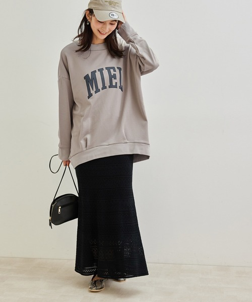 ROPE' PICNIC(ロペピクニック)の「【セットアップ対応】ロゴ裏毛プルオーバー(スウェット・レディース・ネイビー/オフホワイト/ベージュ系その他/ダークラベンダー・38)」の21枚目の写真