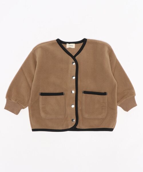 undeny.（アンディニ－）の「undeny./アンデニー フリースノーカラージャケット（ノーカラージャケット・キッズ・ベージュ/ブラック/カーキ・XL/M/L/S）」の13枚目の写真